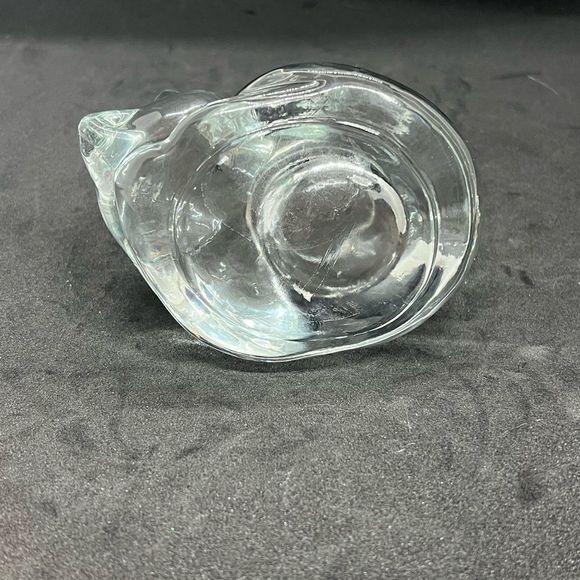 VTG Indiana Glass 5” Crystal Lazy Sleeping Cat Votive Tealight Candle Holder - Picture 7 of 14